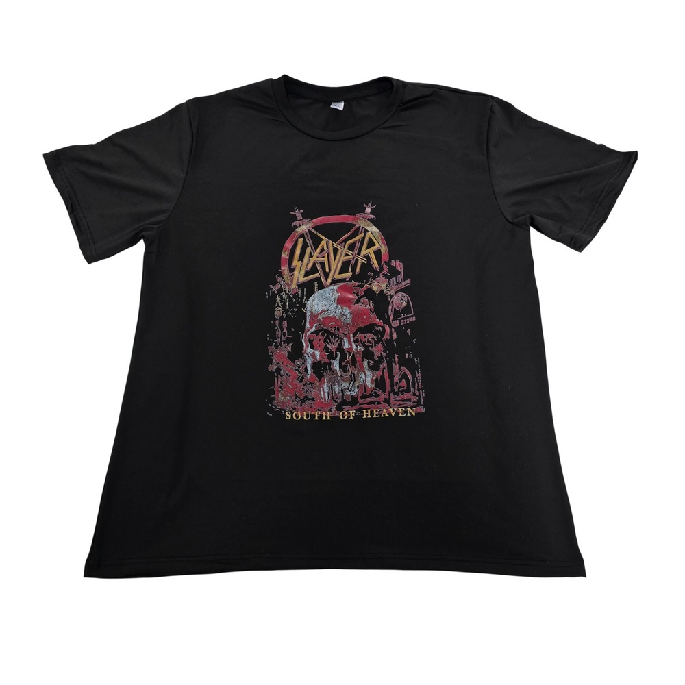 Unofficial Slayer South of Heaven Band Graphic T-Shirt Black XL‎ Skull Pentagram